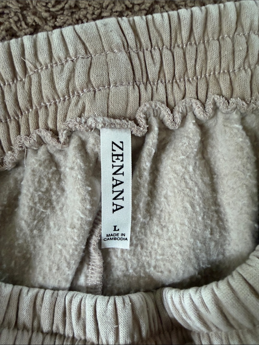 Wide-Leg Drawstring Sweatpants - Cream - Picture 3 of 3